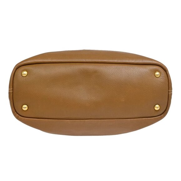 PRADA Logo Side Zip Shoulder Hand Tote Bag Leather Brown GHW - Picture 5 of 14